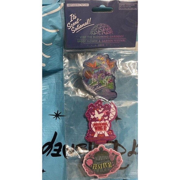 Disney Accessories - NEW DISNEY 2019 EPCOT Flower Garden Festival Embroidered Patches Sealed